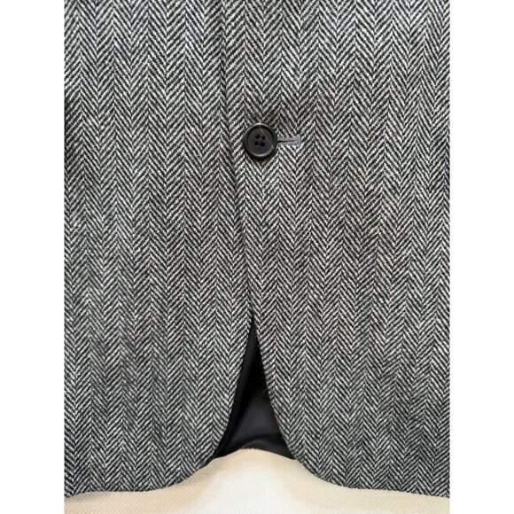 Lands End Mens Blazer Wool Blend Herringbone Pattern 2-Button Classic Fit Size 4 - Picture 2 of 13